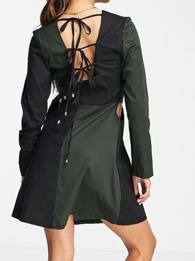 Trendyol Checkerboard Open Back Dress